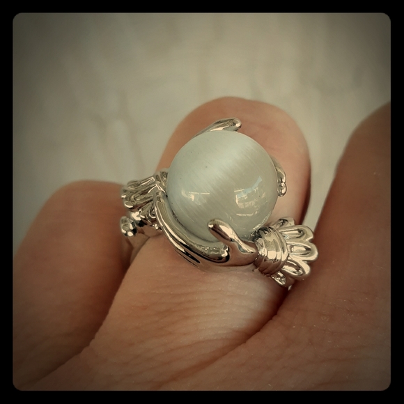 New Rare Mystical Cat Eye Silver Ring. - Picture 1 of 8